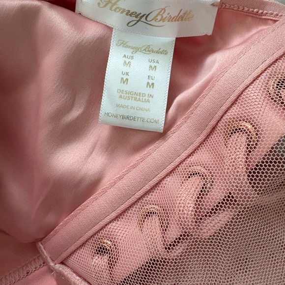 Honey Birdette Jerry Bra, Brief, and garter Blush Pink Bra Full Set - Picture 10 of 12